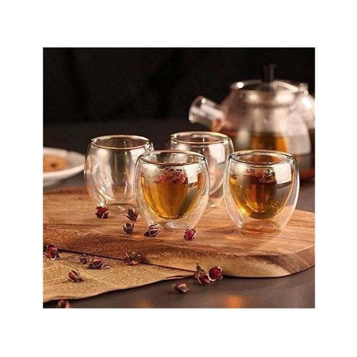 Vaso taza café doble pared vidrio 80ml