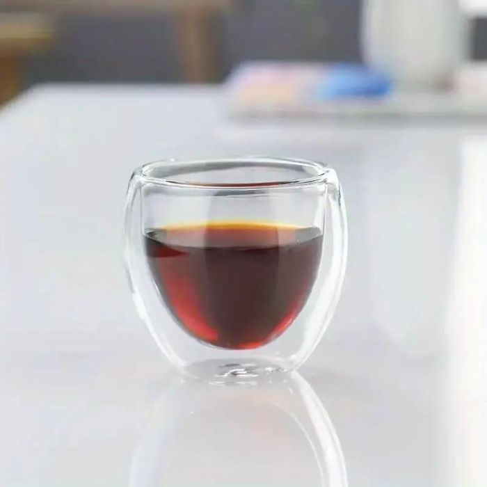 Vaso taza café doble pared vidrio 80ml