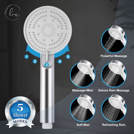 Duchador 5 Modos De Lluvia Con Flexible Y Soporte