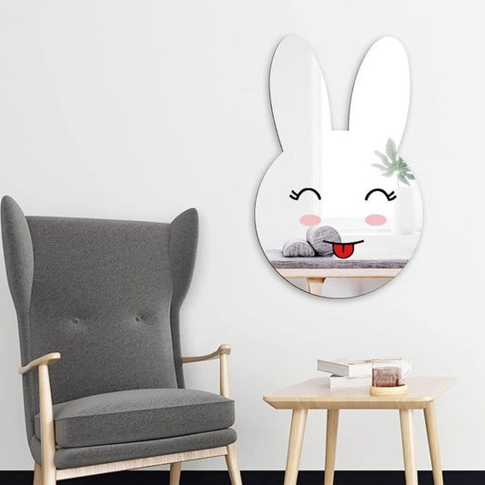 Espejo Autoadhesivo Personalizable Decorativo Niños Conejo