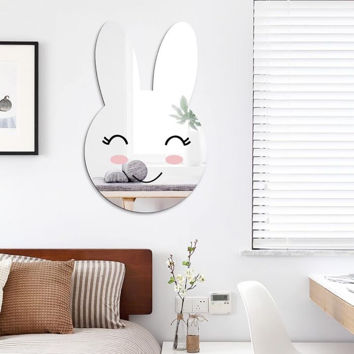 Espejo Autoadhesivo Personalizable Decorativo Niños Conejo