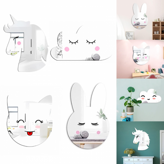 Espejo Autoadhesivo Personalizable Decorativo Set x4