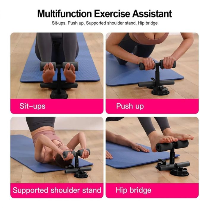 Soporte para Ejercicio Abdominal con Banda Elástica NEGRO