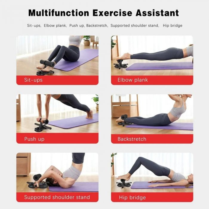 Soporte para Ejercicio Abdominal con Banda Elástica NEGRO