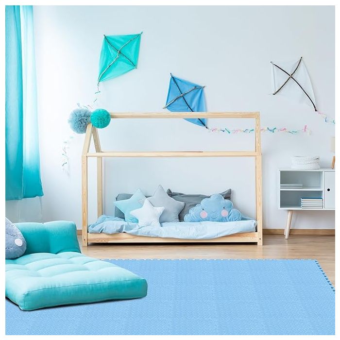 Placa Piso de Goma Varios Colores PACK x10 CELESTE