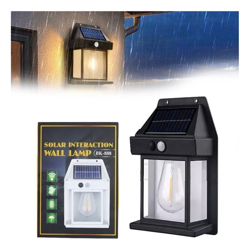 Farol Solar Recargable Con Sensor BLANCO