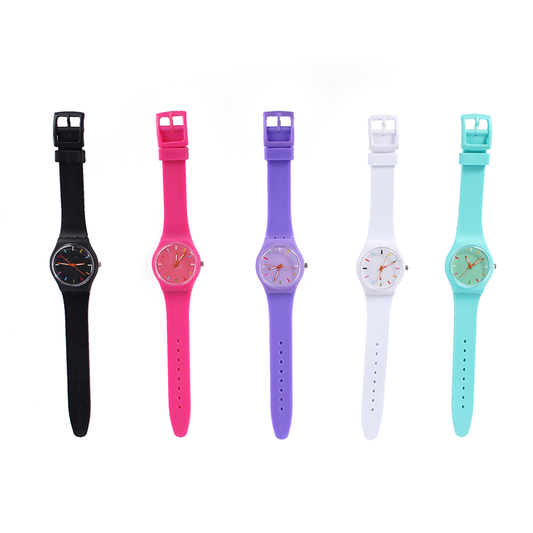 Reloj Muñeca Malla Goma Varios Colores Niños
